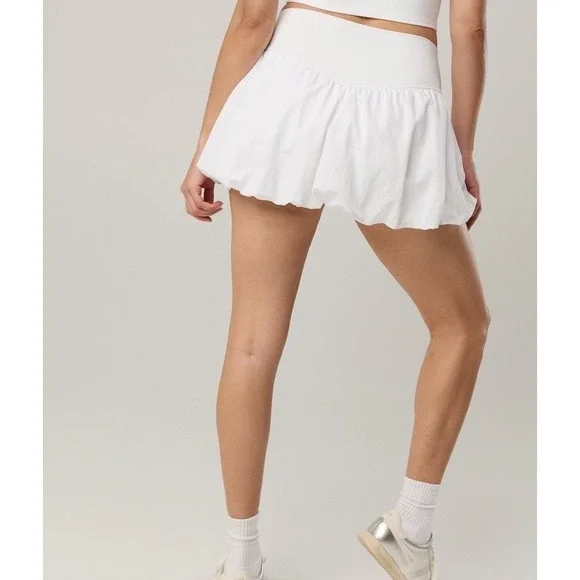 OFFLINE by Aerie Real Me Bubble Skort White Athletic Skirt Casual Mini Chic Med - Picture 3 of 6